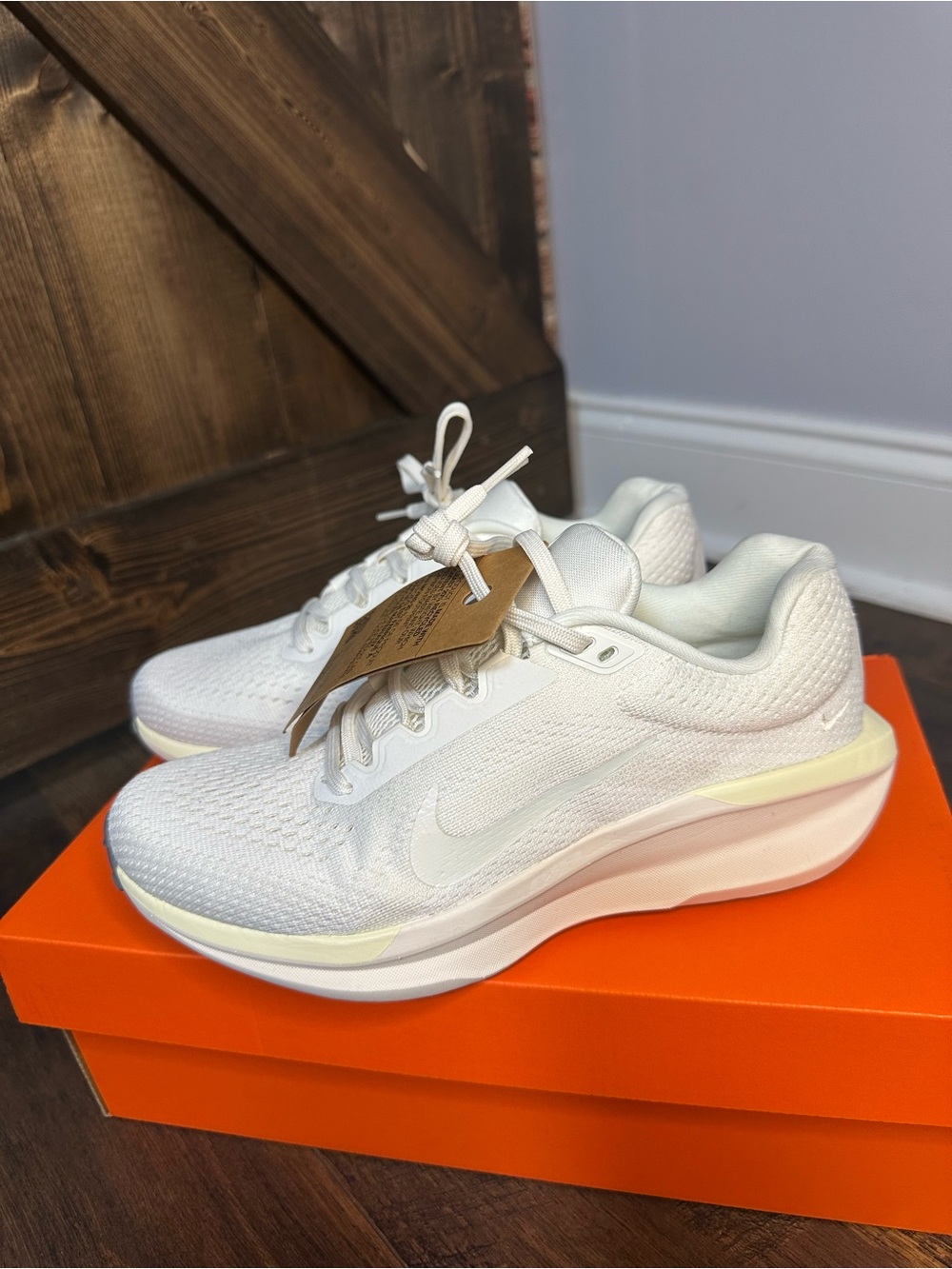 Nike Women’s White Athletic Running Shoes with Cream Accent